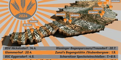 Parcours - Schussdistanz: nah bis weit gestellt - 3D Bogensport Puchberg